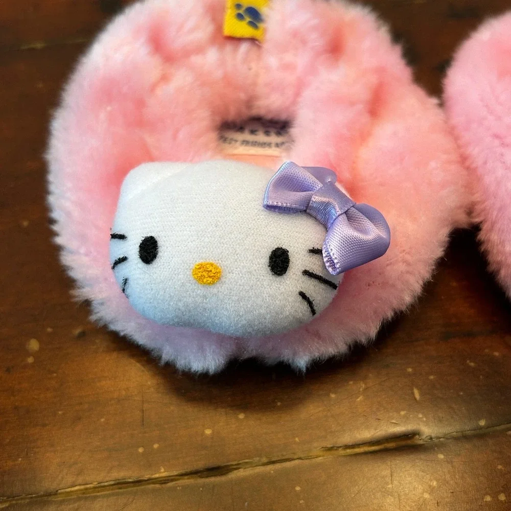 Build-A-Bear Hello Kitty Fuzzy Slippers Pink Plush Toy Accessory OS Sanrio EUC